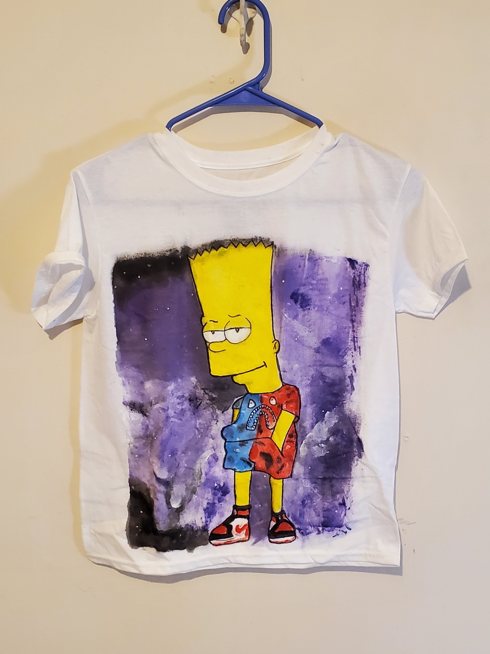 Kids White Bart Simpson Graphic Tee